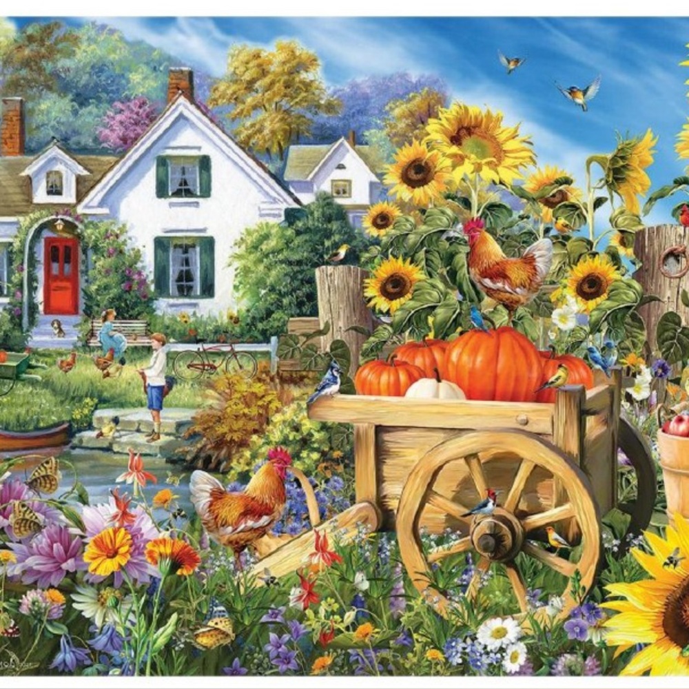 SunsOut Home is Sweet 1000 Piece Jigsaw Puzzle - Colorful Garden Scene. (1.5lbs) - Picture 3 of 5